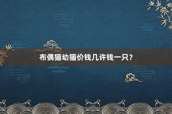 布偶猫幼猫价钱几许钱一只？